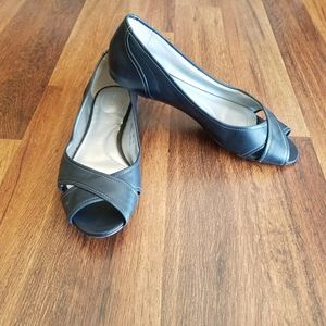 Lands' End peeptoe flat shoe